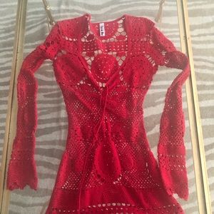 Rat and Boa red crochet dress